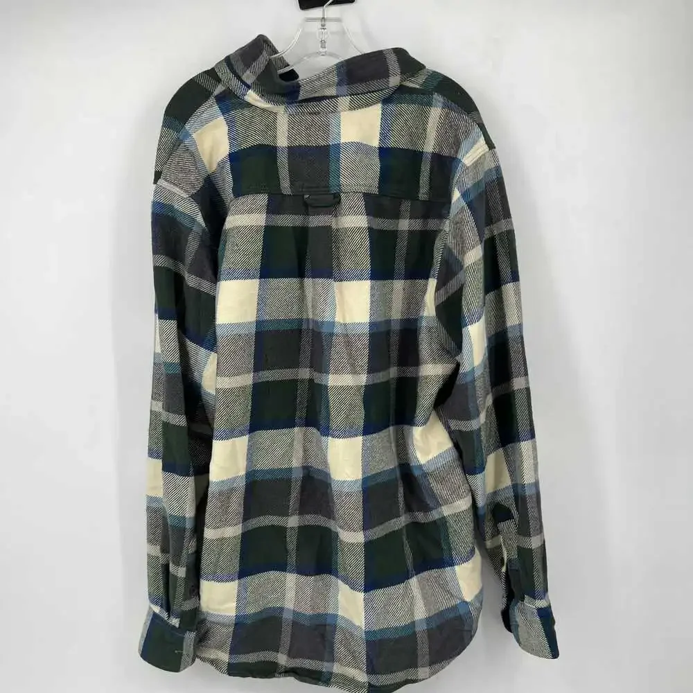Orvis Green/Blue Plaid Cotton Long Sleeve Jacket | Size XXL